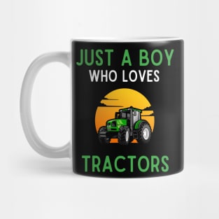 Funny Vintage Tractor Just A Boy Who Loves Tractors Gifts Mug